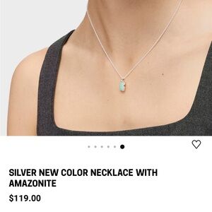 [SOLD] Tous Silver Necklace with Amazonite Pendant
